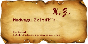 Medvegy Zoltán névjegykártya